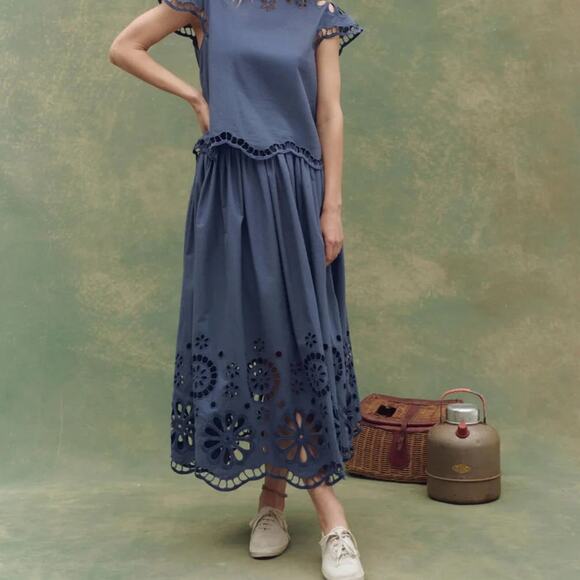 The Great. The Super Bloom Eyelet Skirt Size 1 New - Picture 1 of 6